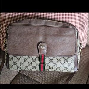 Gucci Brown and Beige GG Canvas Messenger Bag